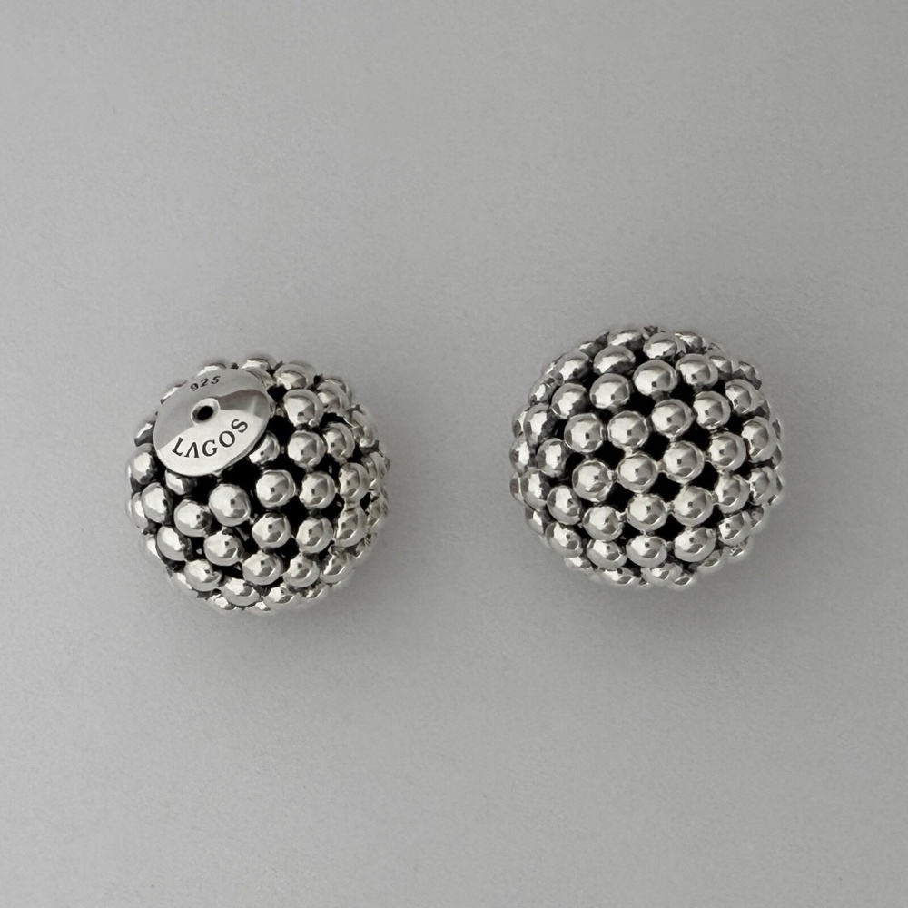 LAGOS Signature Caviar Beaded Earring Backs in Sterling Silver NWOT